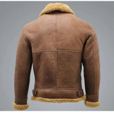 Bomberjacke „Morris“ aus Kunstleder mit Shearling-Futter für Herren